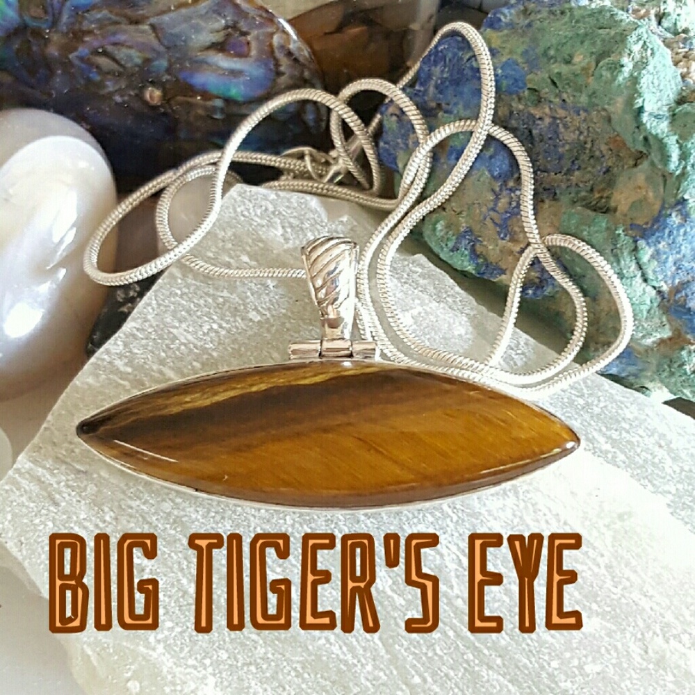 Golden Tiger's Eye Necklace Sterling Silver